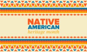 Native American Heritage Month on Orange and Turquoise Triangles