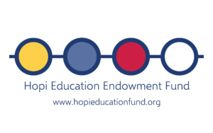 Hopi Education Endowment Fund Logo with Yellow, Blue, Red, White Circles