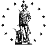 Minuteman Image surrounded by 13 stars in circle